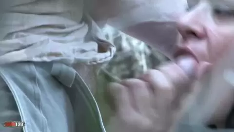 Voyeur clip of a girl blowing her BF in the forest photo 14