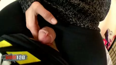 Chubby latina teen in leggings playing with older guy's cock photo 05