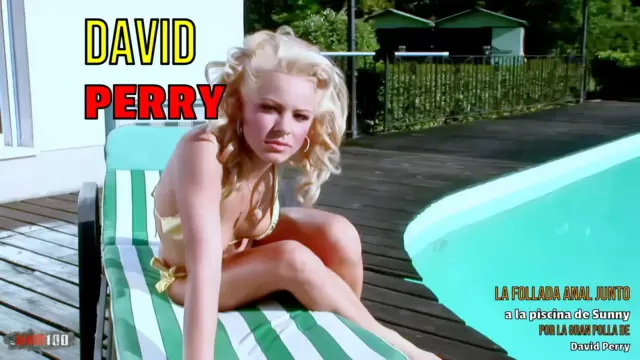 La follada anal junto a la piscina de Sunny por la gran polla de David Perry