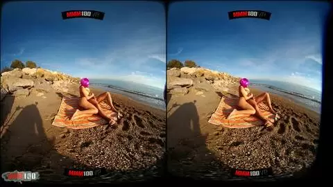 Follada 3D VR en la playa con la sublime rumana Yasmin Daferro photo 02